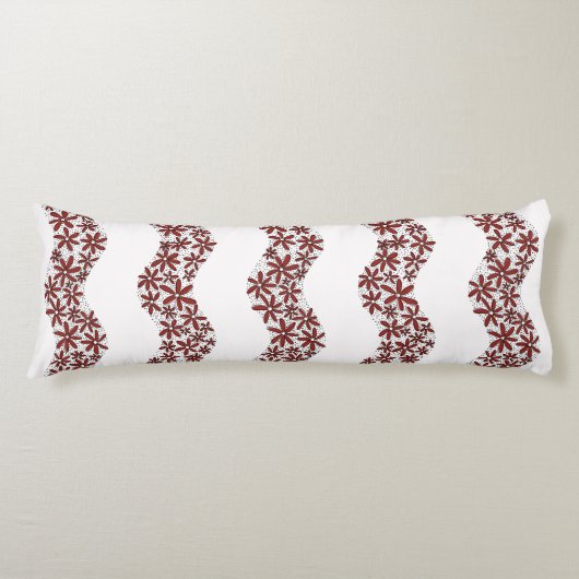 Coussins Longs Chaîne de marguerite Fleur laide rayures rouge (Devant)