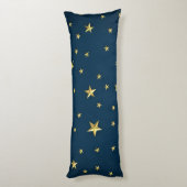 Coussins Longs Champ d'étoiles sur Deep Midnight Blue Sky (Dos (Vertical))