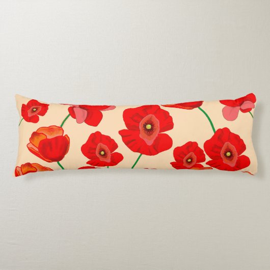 Coussins Longs Champ Red Poppy (Devant)