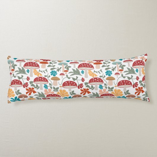 Coussins Longs Champignons et fleurs du milieu du siècle moderne  (Dos)