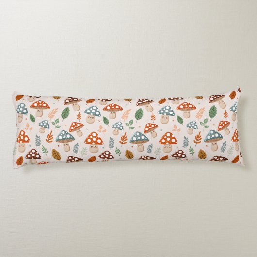 Coussins Longs Champignons, Feuillage d'automne, Nature Patten (Dos)