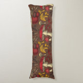 Coussins Longs Champignons sauvages sur brun (Devant (Vertical))