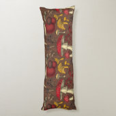 Coussins Longs Champignons sauvages sur brun (Dos (Vertical))