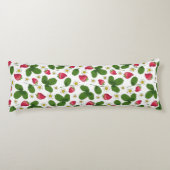 Coussins Longs Champs de fraises en blanc (Dos)
