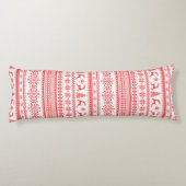 Coussins Longs Chandail de Noël rouge brun motif monogramme (Dos)