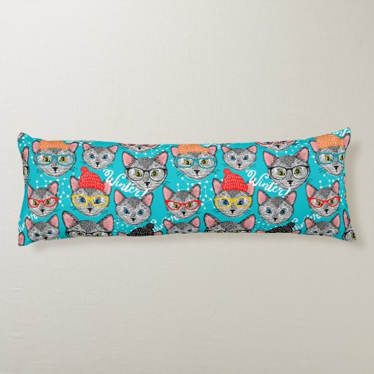 Coussins Longs Chat dans le casquette (Dos)