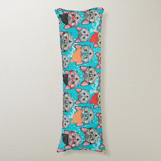 Coussins Longs Chat dans le casquette (Devant (Vertical))