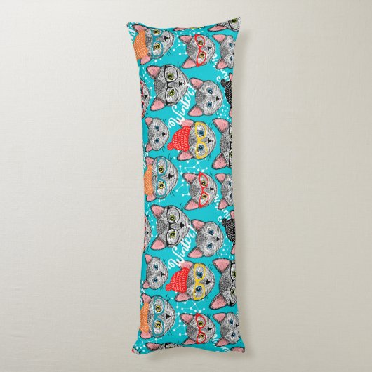 Coussins Longs Chat dans le casquette (Dos (Vertical))