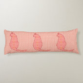 Coussins Longs Chat japonais - Coral Orange Batik (Dos)