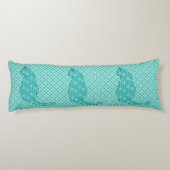 Coussins Longs Chat japonais - Kimono turquoise (Dos)