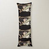 Coussins Longs Chat mélodique – Oreiller corps Harpe ornée (Dos (Vertical))