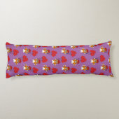 Coussins Longs Chat mignon avec Ballons de Coeur Rouge (Dos)