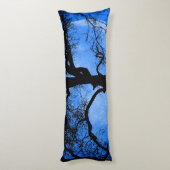Coussins Longs Chat sur un fil Lune Bleue (Dos (Vertical))
