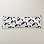 Coussins Longs Chaton noir avec nez rouge caché dans une tasse (Dos)