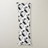 Coussins Longs Chaton noir avec nez rouge caché dans une tasse (Devant (Vertical))