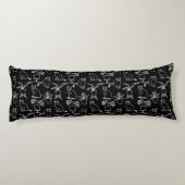 Coussins Longs Chats blancs en noir (Dos)