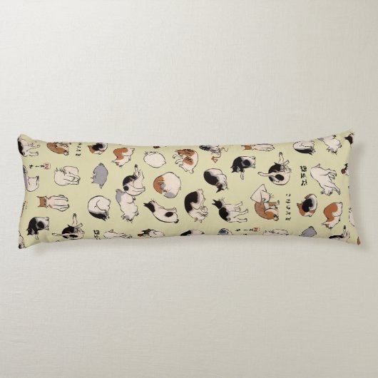 Coussins Longs Chats japonais (couleur variable) (Dos)