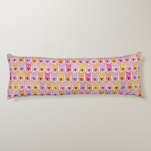 Coussins Longs Chats mignons avec les coeurs affectueux (Dos)