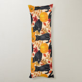 Coussins Longs Chats noirs et citrouilles (Dos (Vertical))