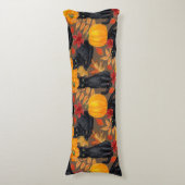 Coussins Longs Chats noirs et citrouilles 2 (Devant (Vertical))