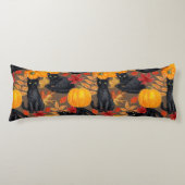 Coussins Longs Chats noirs et citrouilles 2 (Devant)
