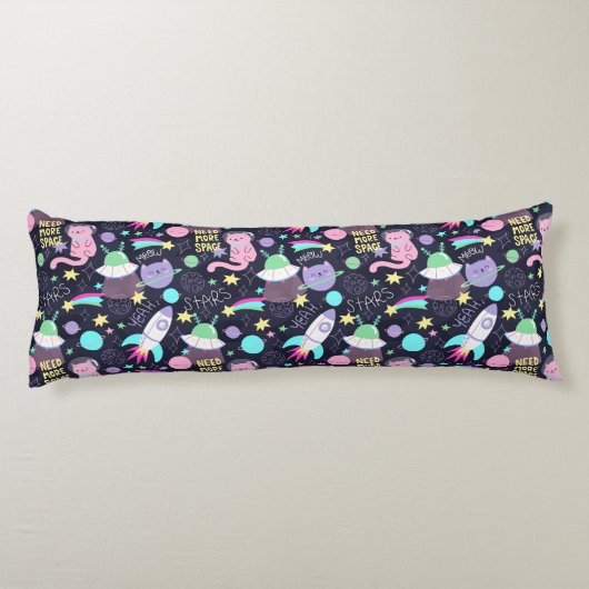 Coussins Longs Chats spatiaux mignons (Dos)