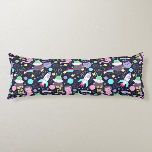 Coussins Longs Chats spatiaux mignons (Devant)