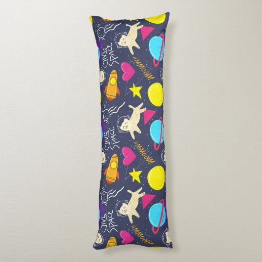 Coussins Longs Chats spatiaux mignons (Dos (Vertical))