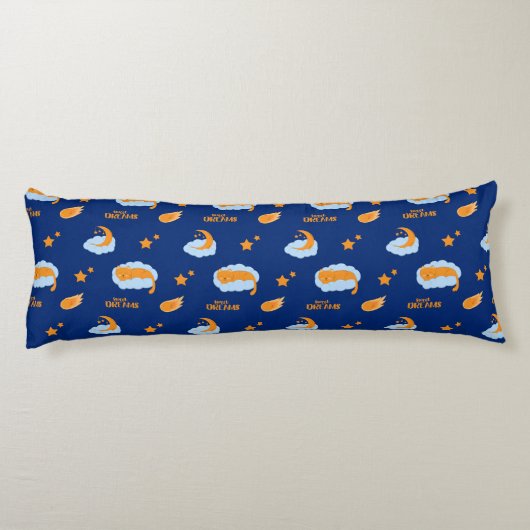 Coussins Longs Chatte endormi sur un nuage, rêves doux (Dos)