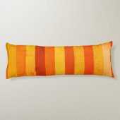 Coussins Longs Chaud Patiné Orange Rouge rayures Monogramme (Dos)