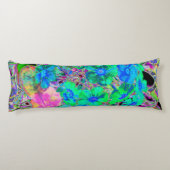 Coussins Longs Chaux psychédélique Trippy Lime Vert et Bleu Fleur (Dos)