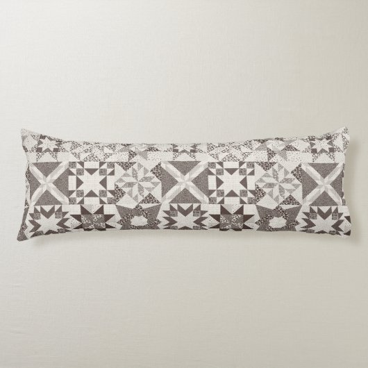 Coussins Longs Cheater Traditionnel Patchwork Stars Quilt Black (Devant)