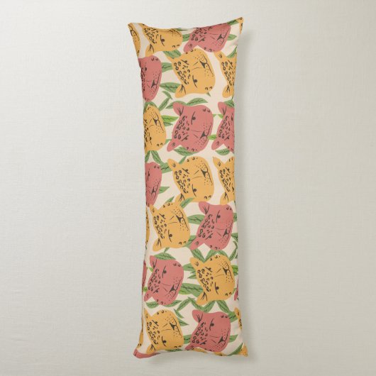 Coussins Longs Cheetah Jungle Plante verdure Coral vert (Dos (Vertical))