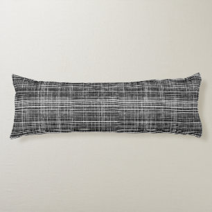 Coussins Longs Chèque noir, blanc et gris 2 Motif