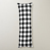 Coussins Longs Chèques Rustiques Noir Blanc Buffalo Plaid (Dos (Vertical))