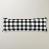 Coussins Longs Chèques Rustiques Noir Blanc Buffalo Plaid (Devant)