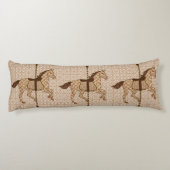 Coussins Longs Cheval de carrousel - Chocolat Brown et Tan (Dos)
