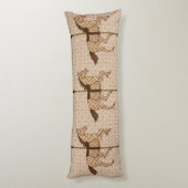 Coussins Longs Cheval de carrousel - Chocolat Brown et Tan (Dos (Vertical))