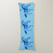 Coussins Longs Cheval de carrousel - Cobalt et Sky Blue (Devant (Vertical))