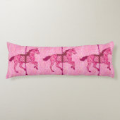 Coussins Longs Cheval de carrousel - Fuchsia rose (Devant)