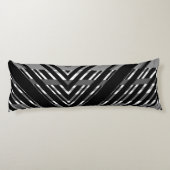 Coussins Longs Chevron Code-Barres Rayé Gris Noir (Dos)