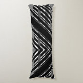 Coussins Longs Chevron Code-Barres Rayé Gris Noir (Devant (Vertical))