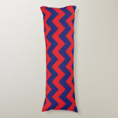 Coussins Longs Chevron | Marine bleu et rouge | N'importe quel ty (Devant (Vertical))