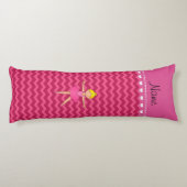 Coussins Longs Chevrons nommés personnalisés de rose de ballerine (Dos)