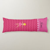 Coussins Longs Chevrons nommés personnalisés de rose de ballerine (Devant)