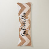 Coussins Longs Chevrons Parties scintillant d'or (Devant (Vertical))