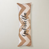 Coussins Longs Chevrons Parties scintillant d'or (Dos (Vertical))