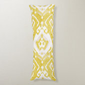 Coussins Longs Chic jaune et gris damask ikat motif tribal (devant Vertical)