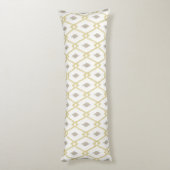 Coussins Longs Chic jaune taupe ikat diamant motif (Dos (Vertical))