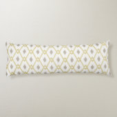Coussins Longs Chic jaune taupe ikat diamant motif (Dos)